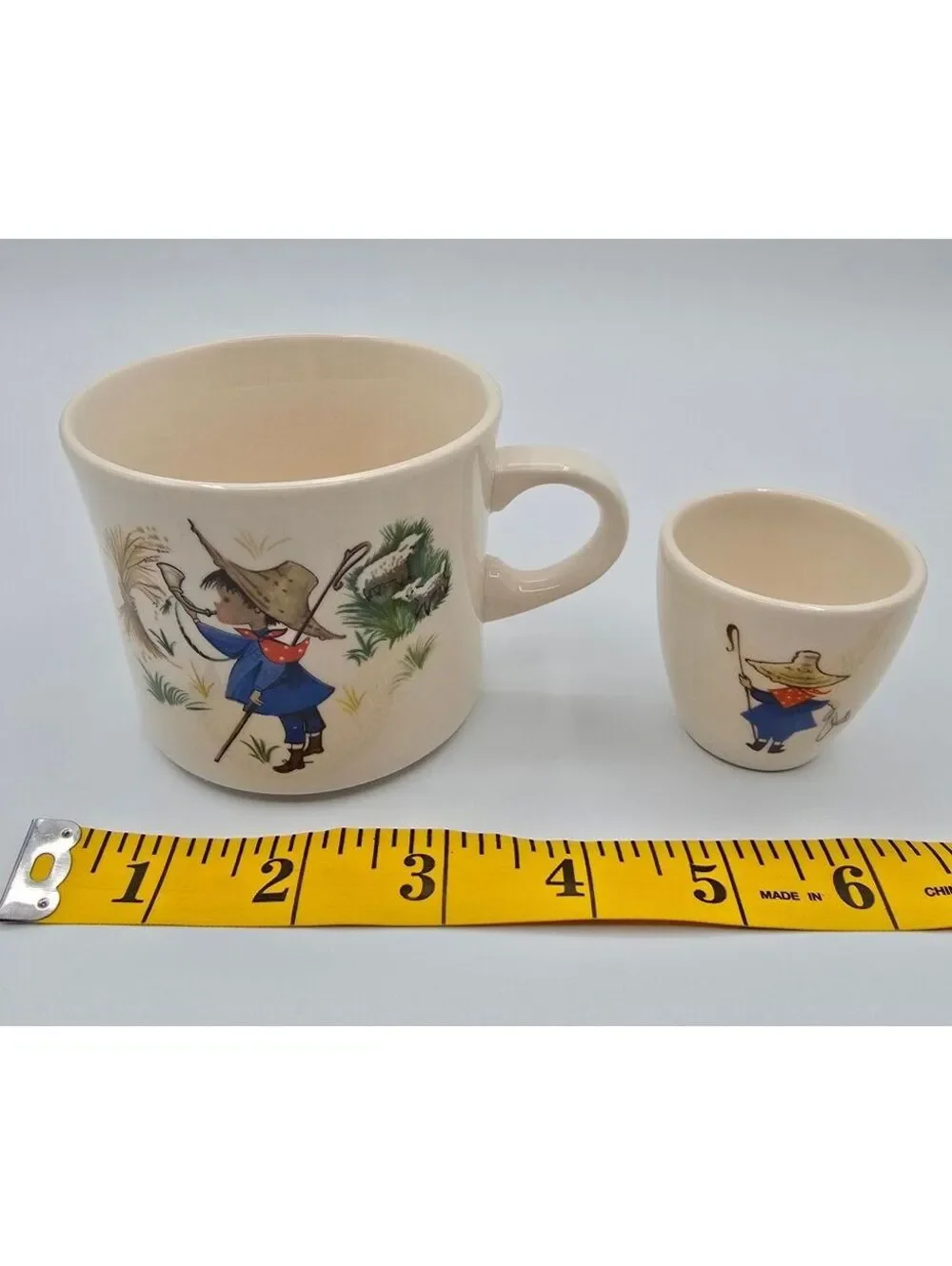 Vintage Brendan Erin Stone Ireland Little Boy Blue Mug & Egg Cup Nursery Set